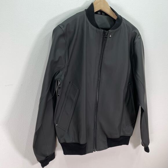 Stutterheim Vastertorp Bomber Raincoat Dark Gray Mens Medium - Picture 2 of 10